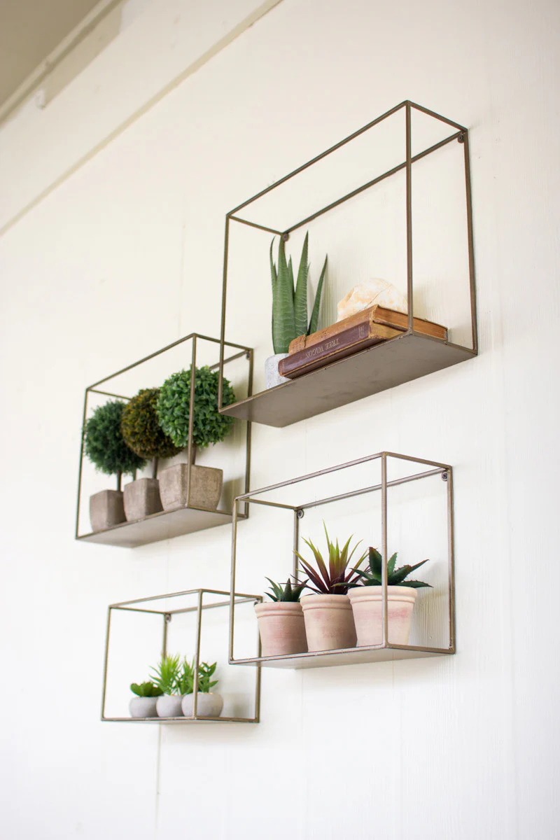 Kalalou - Antique Gold Metal Shelve