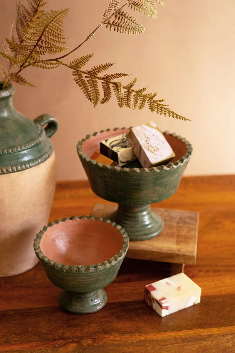 Kalalou - Green and Terracotta Clay Compote
