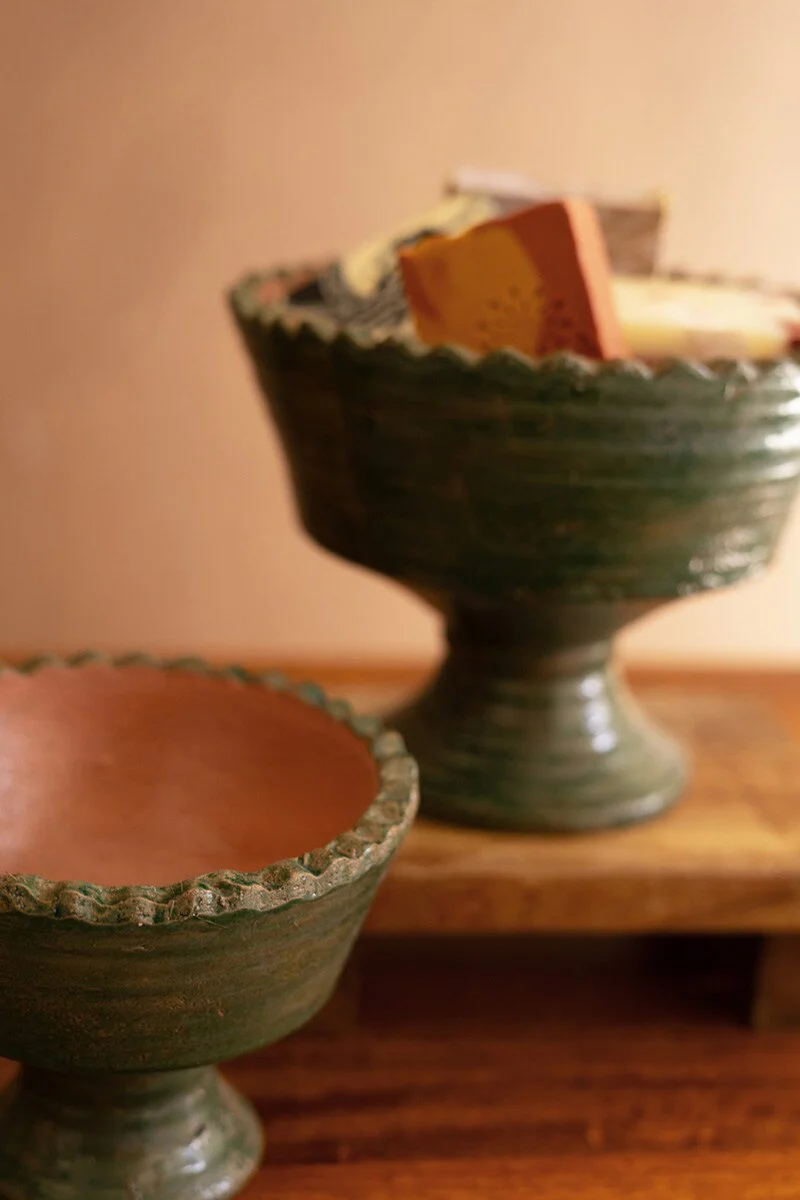 Kalalou - Green and Terracotta Clay Compote - Image 2