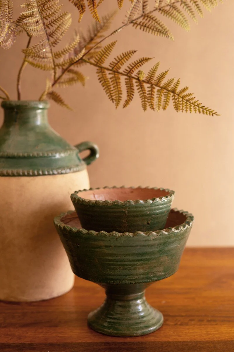 Kalalou - Green and Terracotta Clay Compote - Image 3
