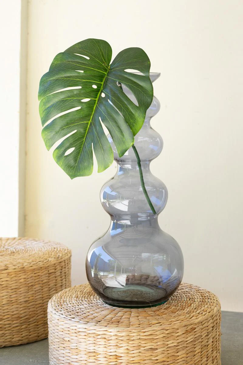Kalalou - Large Blue Glass Bubble Vase