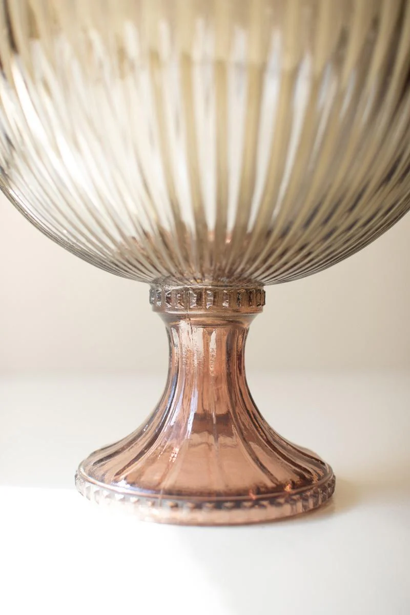 Kalalou - Ribbed Glass Compote - Image 3