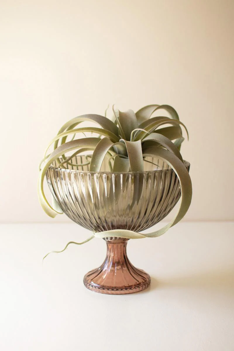 Kalalou - Ribbed Glass Compote - Image 4