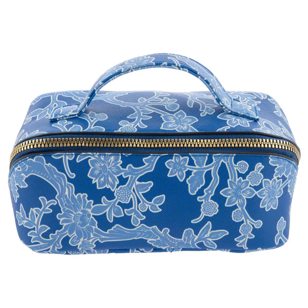 Karma - Mini Zip Cosmetic Bag, Blue Floral