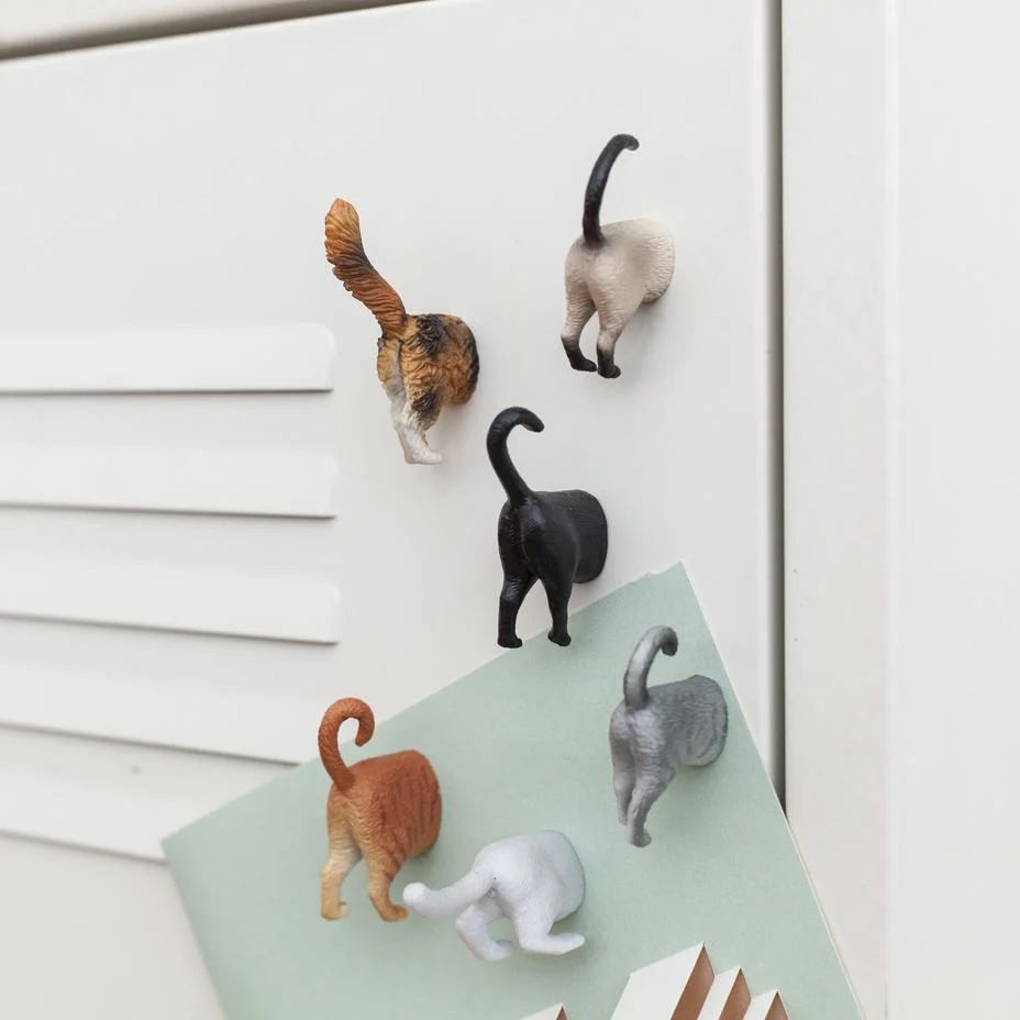 Kikkerland - Cat Butt Magnets, Set of 6 - Image 2