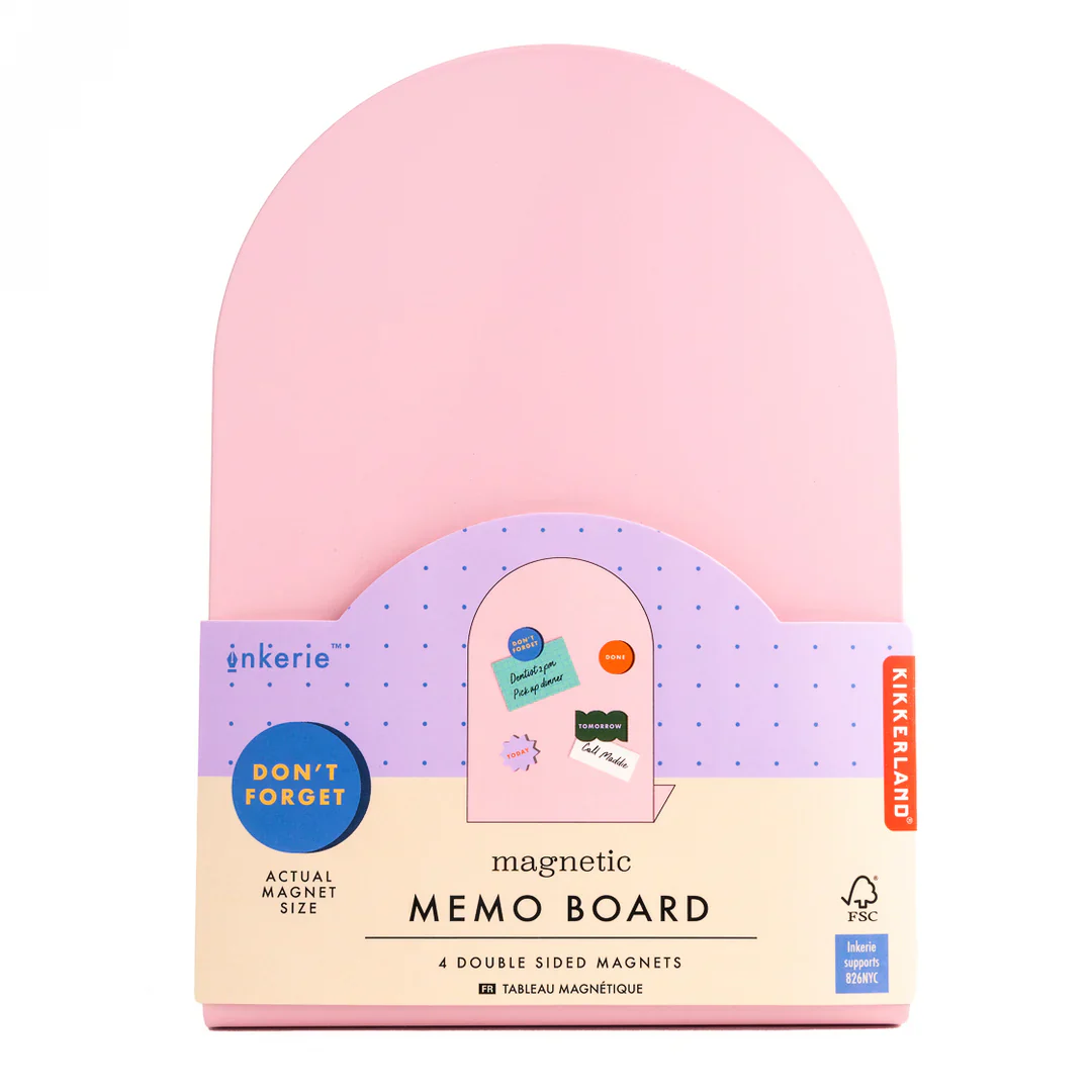 Kikkerland - Inkerie Pink Magnetic Memo Board, Pink - Image 2