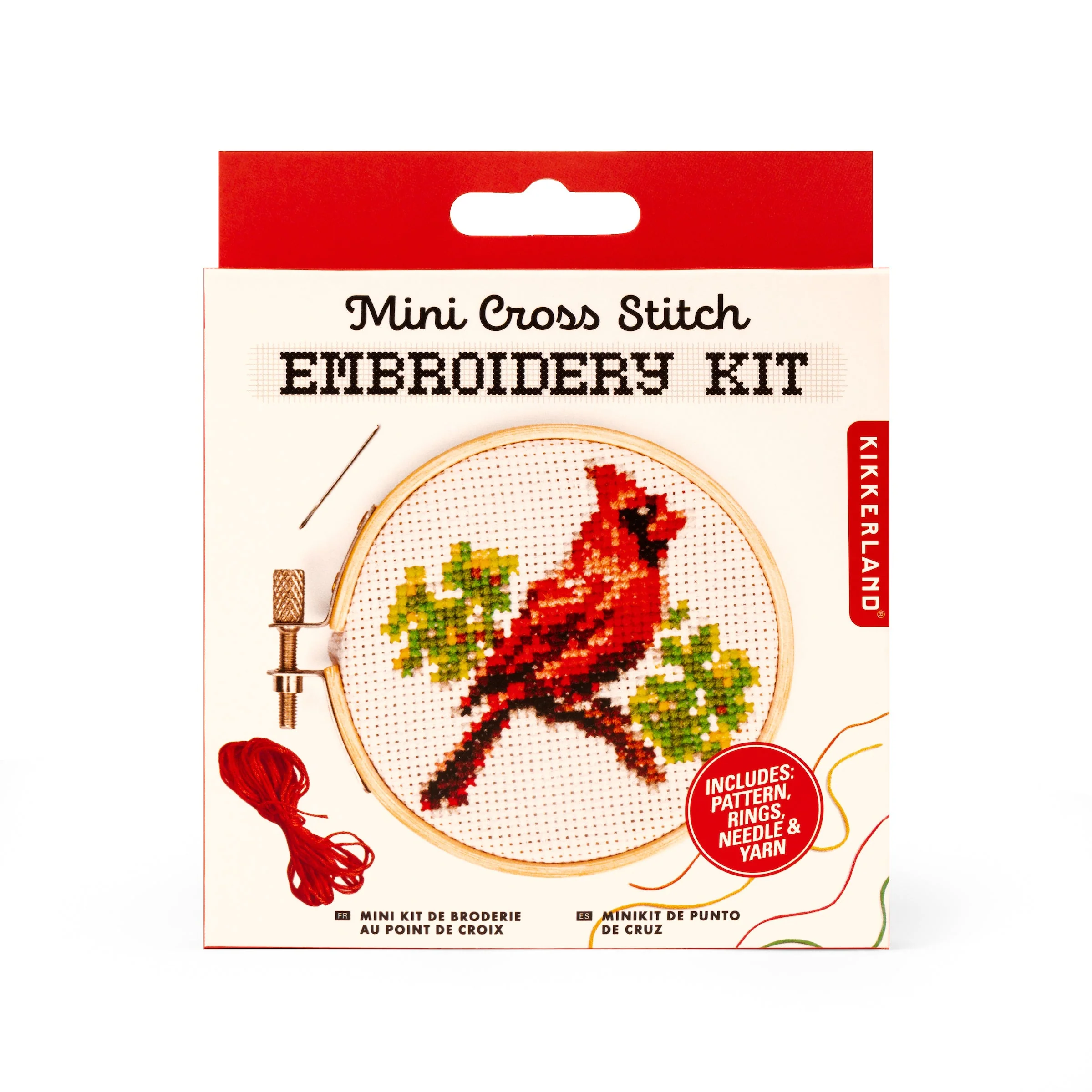 Kikkerland - Mini Cross Stitch Embroidery, Cardinal - Image 3