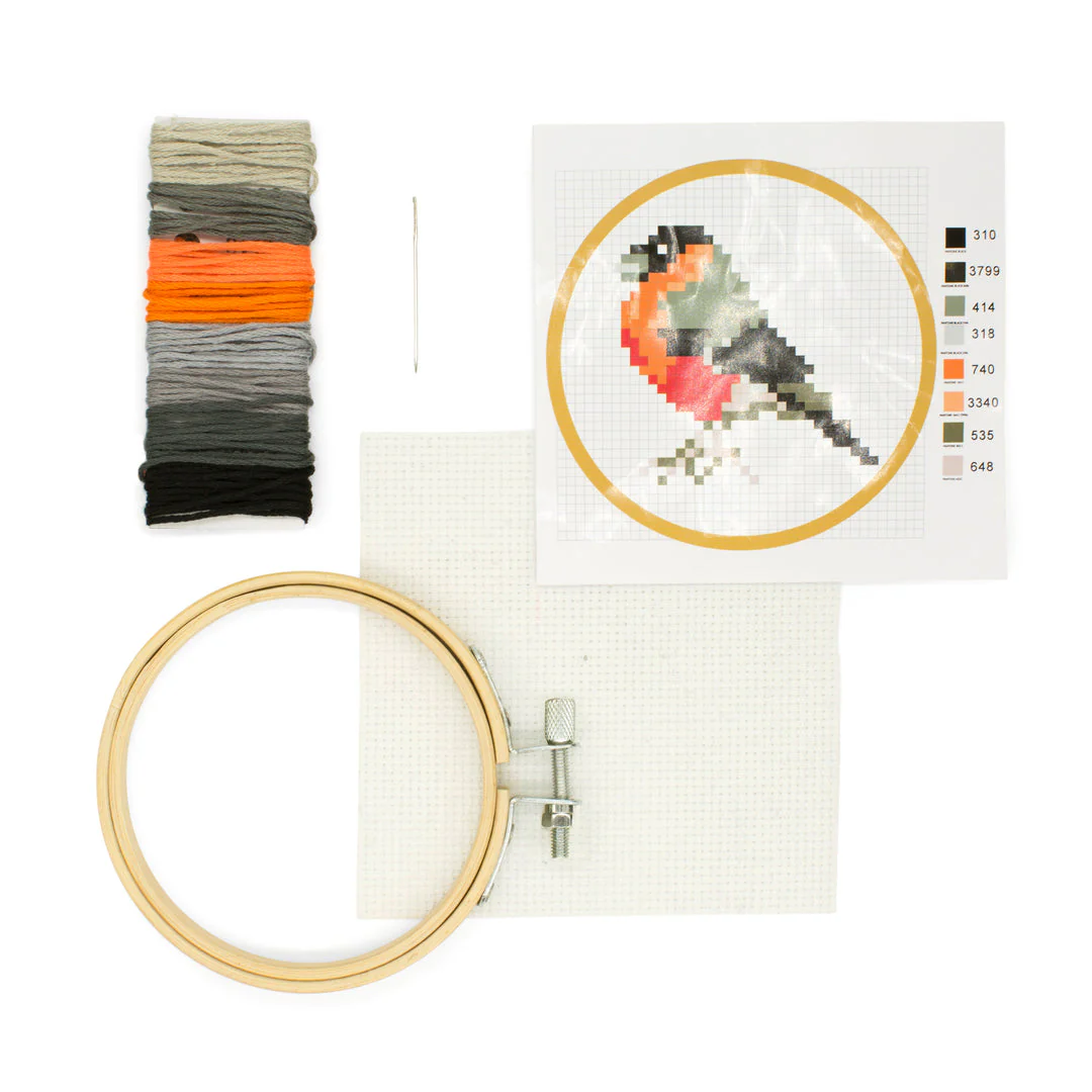 Kikkerland - Mini Cross Stitch Embroidery Kit, Bird - Image 2