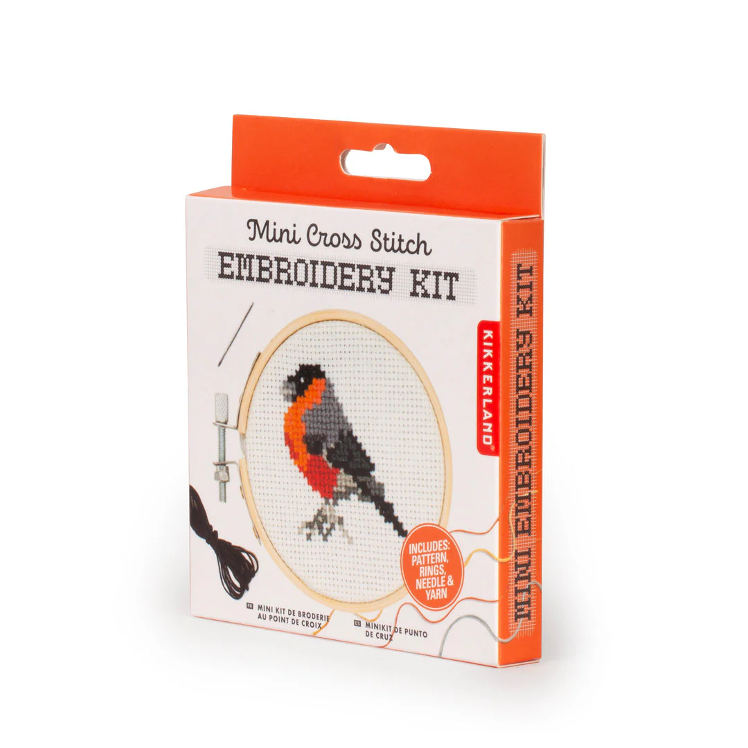 Kikkerland - Mini Cross Stitch Embroidery Kit, Bird - Image 3