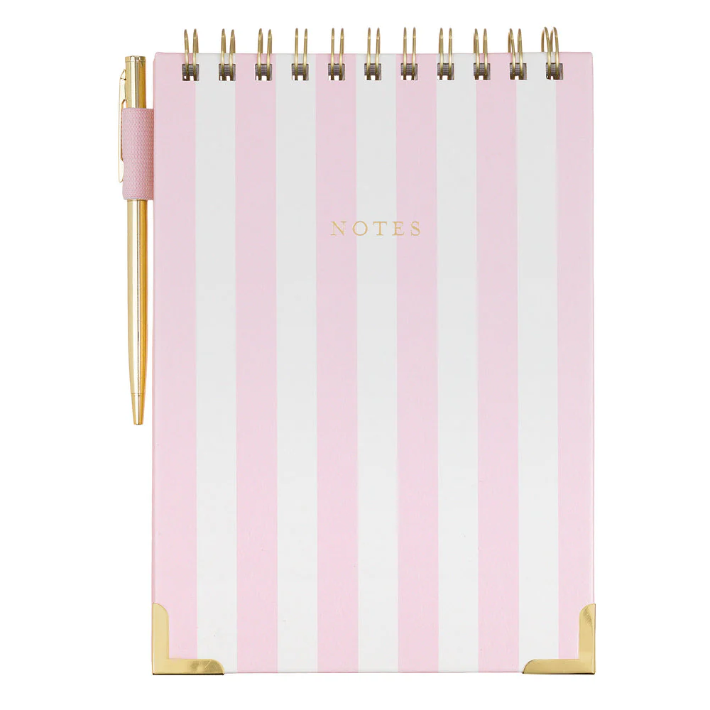 Laura Ashley - Pink Stripes Garden Blooms Steno Pad