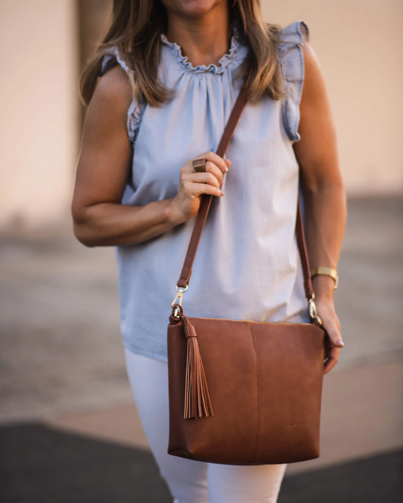 Louenhide - Daisy Crossbody Bag, Tan - Image 7