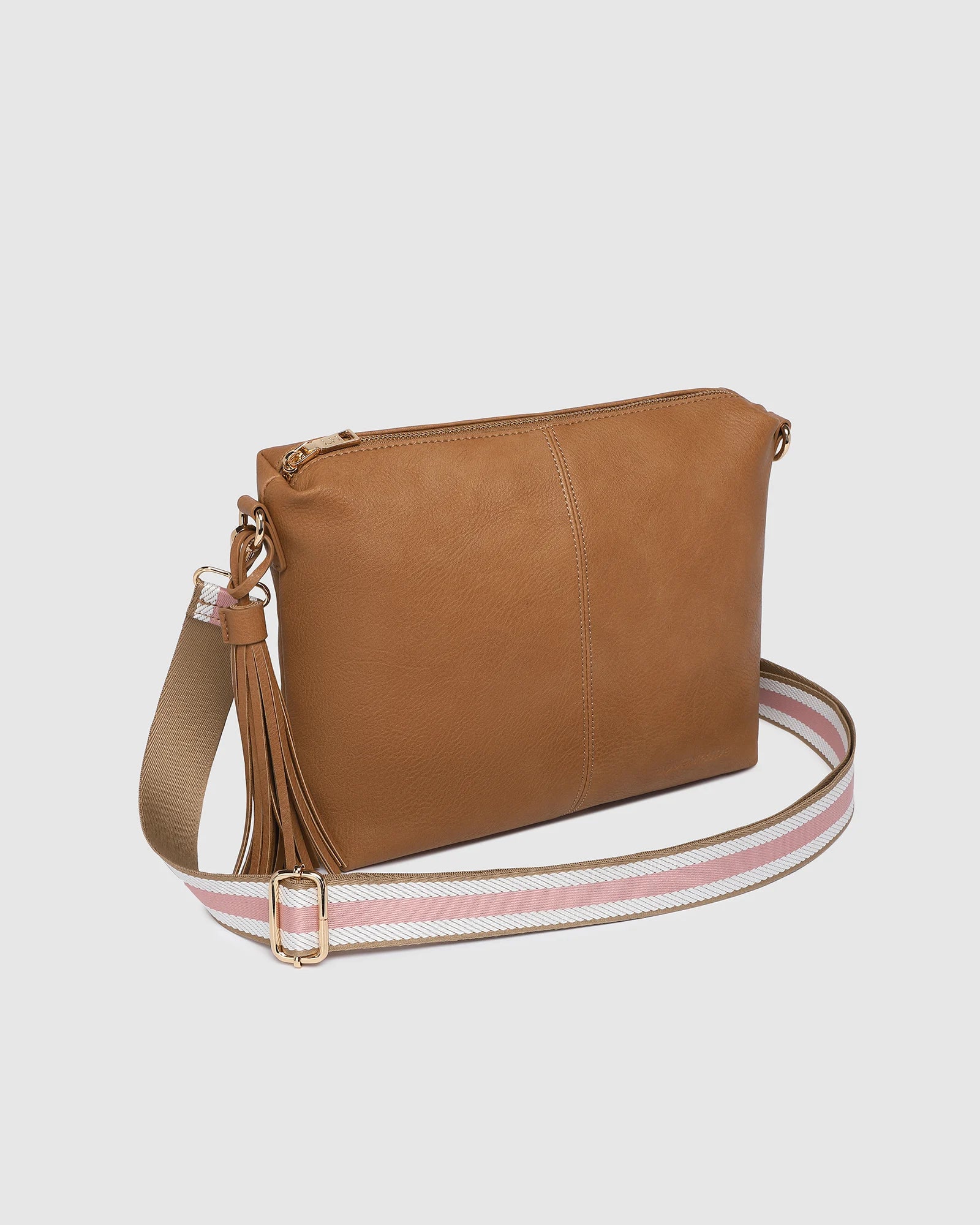 Louenhide - Daisy Stripe Crossbody Bag, Camel - Image 3