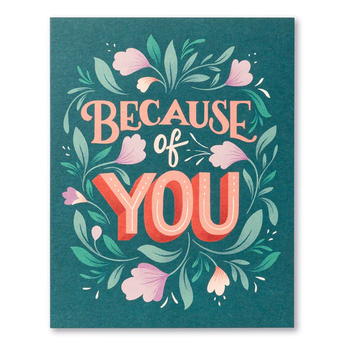 Love Muchly - Because of You Thank You Card