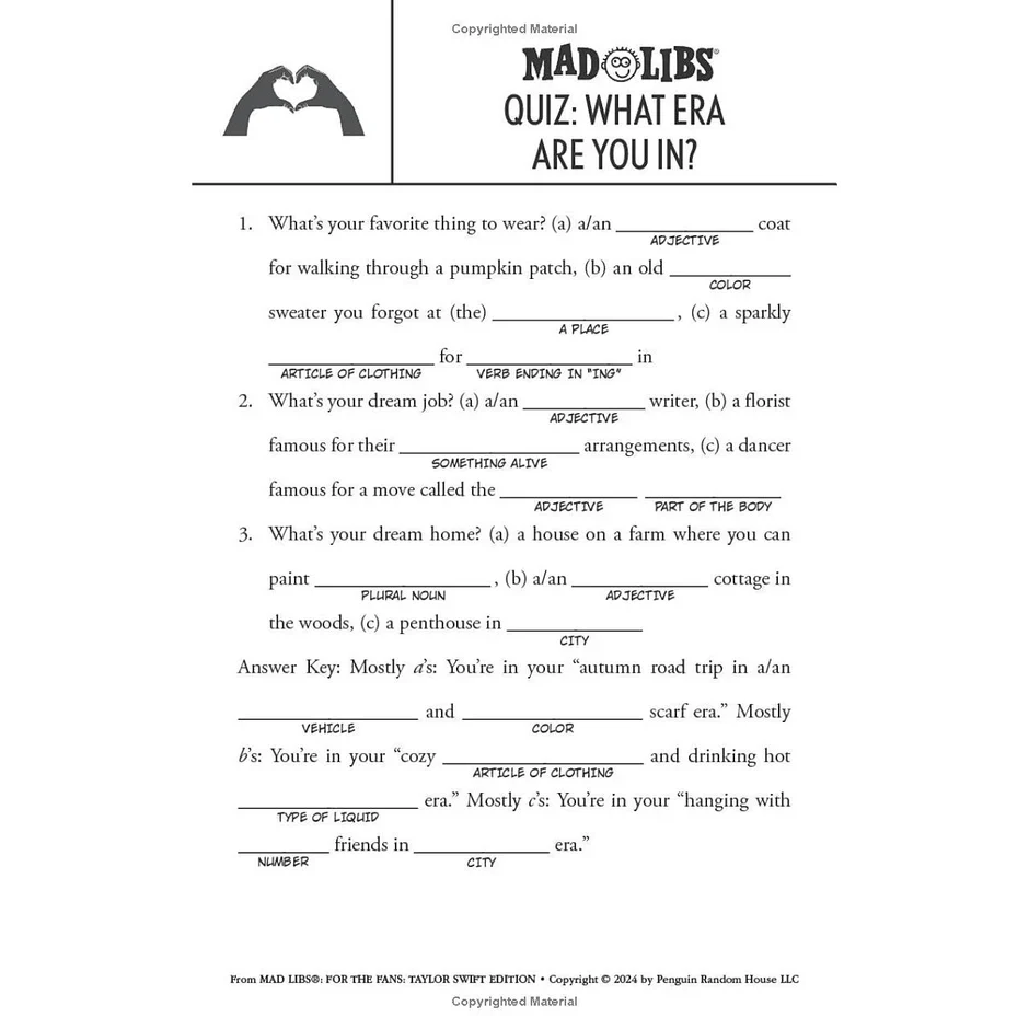 Mad Libs: For the Fans, Taylor Swift Edition - Image 2