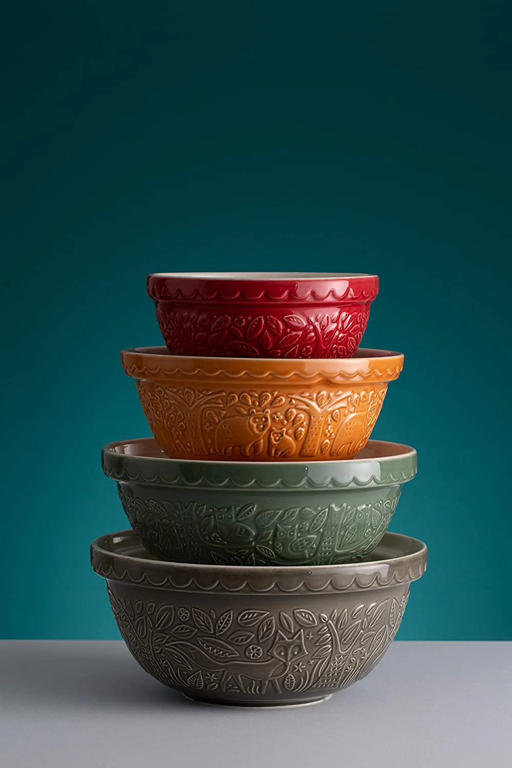 Mason Cash - In the Forest Owl Dark Green Mixing Bowl - Image 3