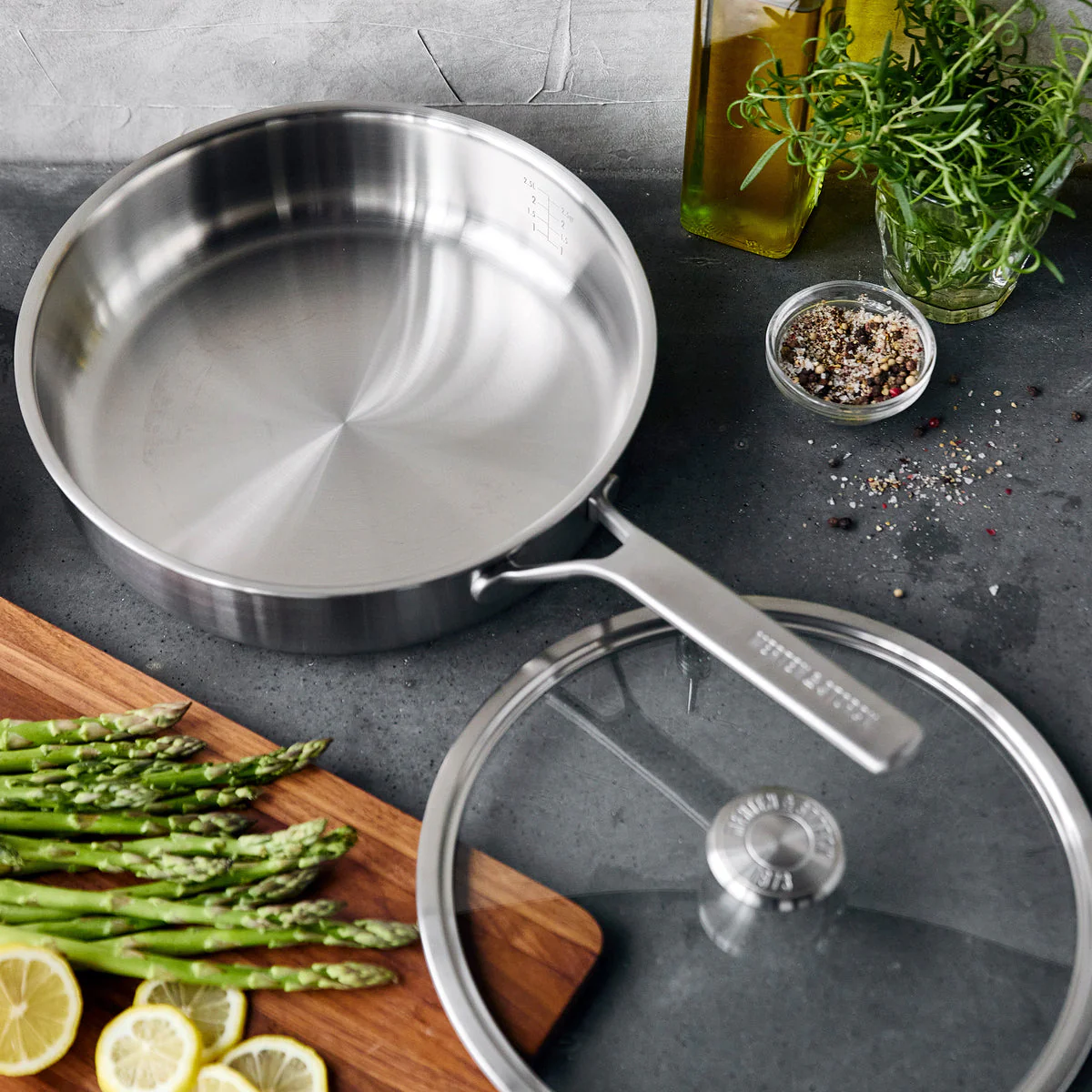 Merten & Storck - Stainless Steel Sauté Pan with Lid, 3.5 Quart - Image 3