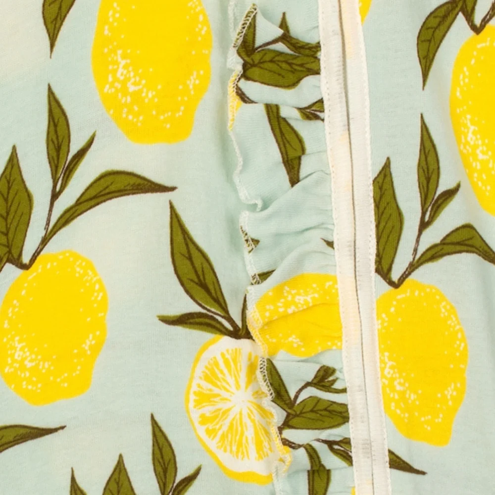 Milkbarn - Ruffle Footed Romper, Lemon - Image 6