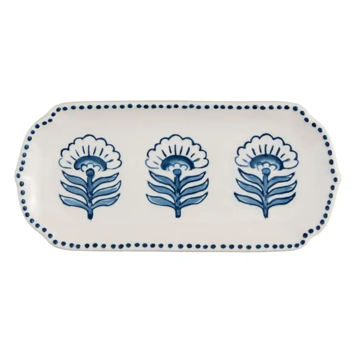 Mud Pie - Blue Block Print Everything Tray - Image 3