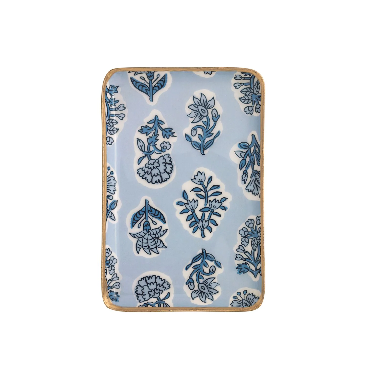 Mud Pie - Blue Block Print Trinket Tray - Image 3