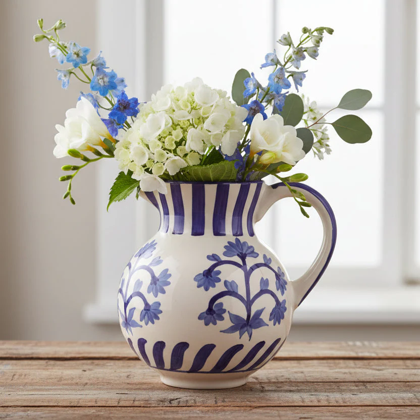 Mud Pie - Blue Floral Pitcher