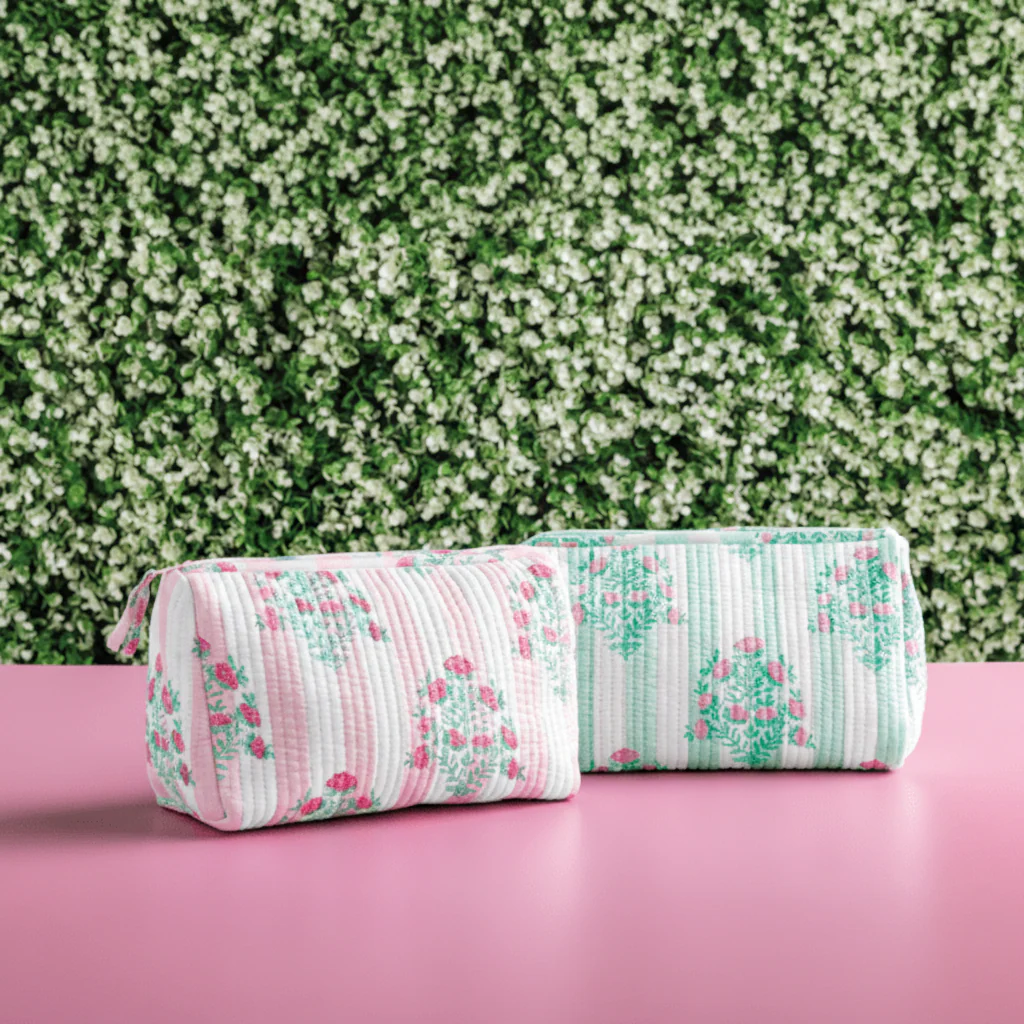 Mud Pie - Dahlia Block Print Carry-All Case - Image 2