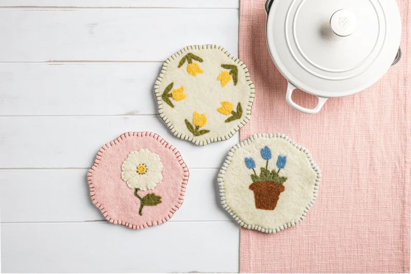 Mud Pie - Felted Floral Trivet