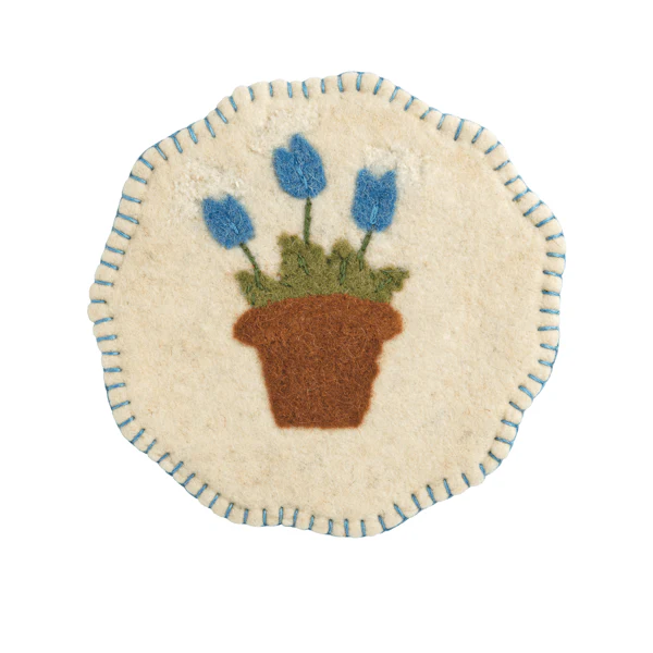 Mud Pie - Felted Floral Trivet - Image 2