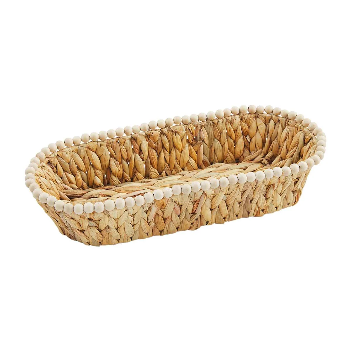 Mud Pie - Hyacinth Beaded Bread Basket - Image 4