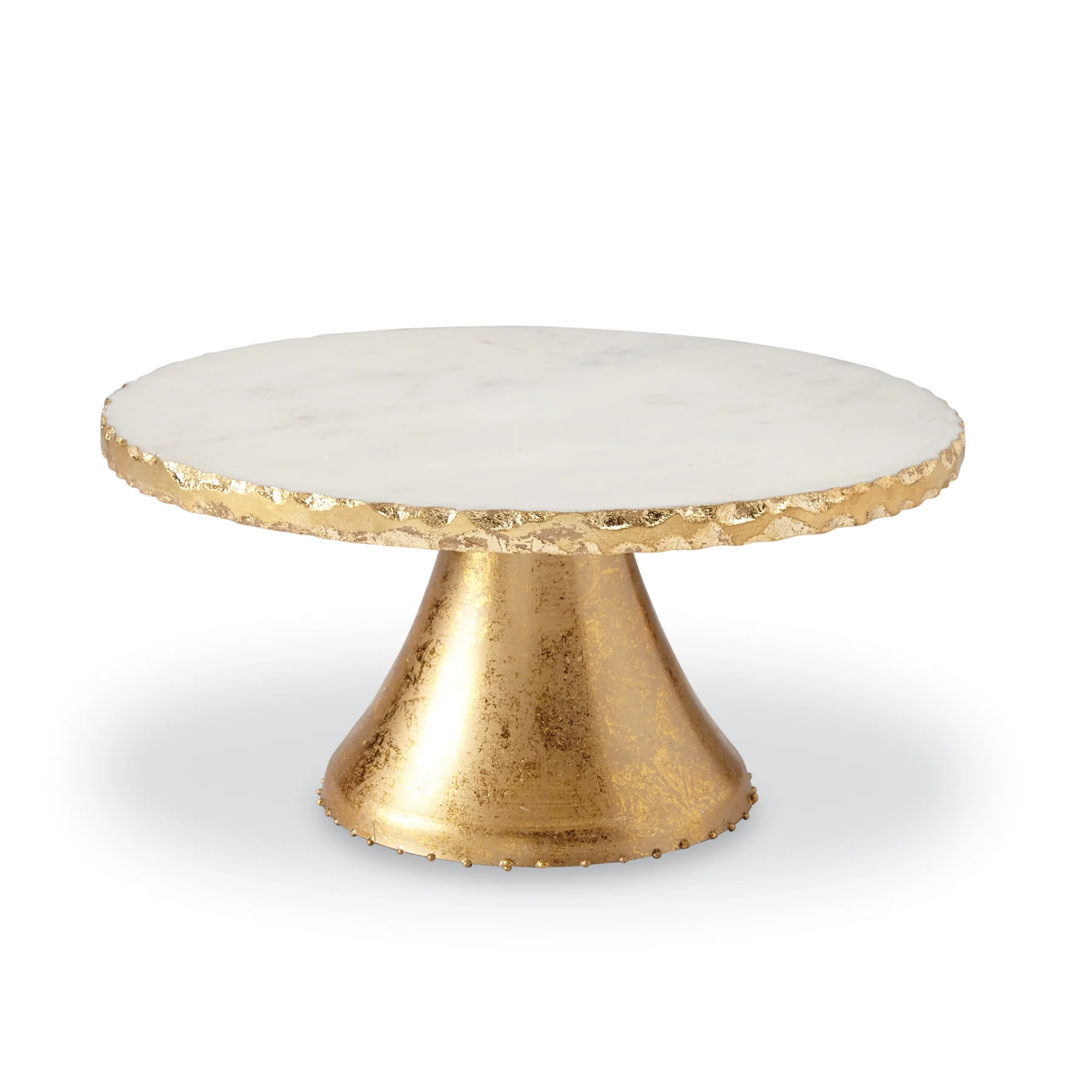 Mud Pie - Marble & Golden Cake Stand - Image 2