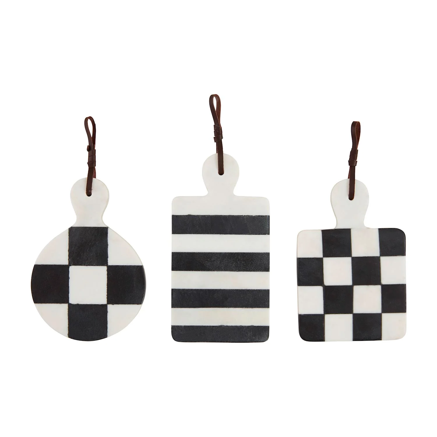 Mud Pie - Mini Marble Black & White Check Board - Image 2