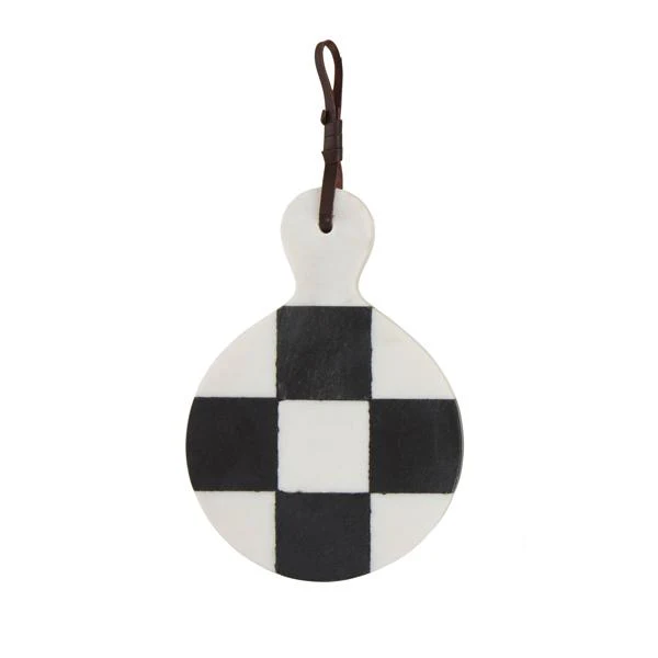 Mud Pie - Mini Marble Black & White Check Board - Image 3