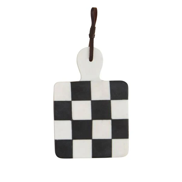 Mud Pie - Mini Marble Black & White Check Board - Image 5