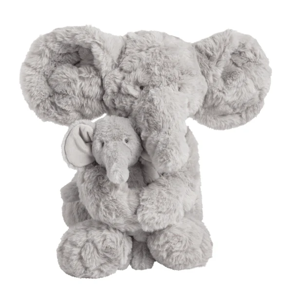 Mud Pie - Mom and Baby Elephant Plush Toy - Image 3
