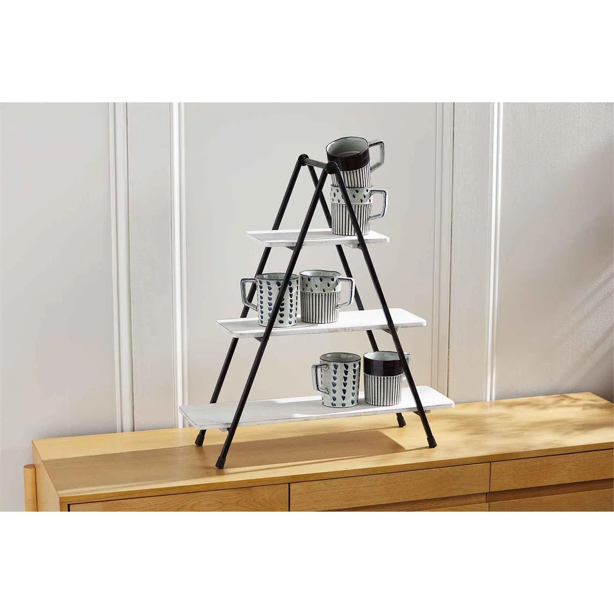 Mud Pie - Three-Tier Metal & Wood Server