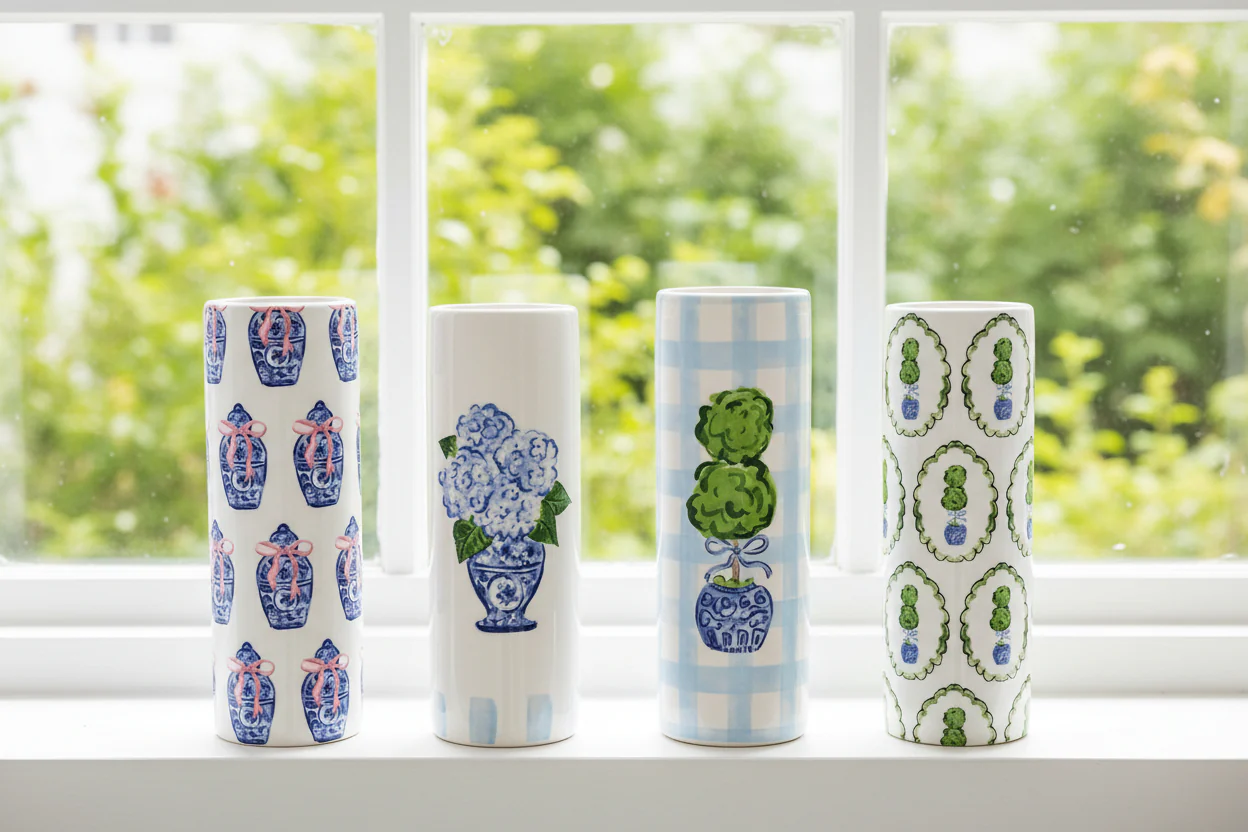 Mud Pie - Topiary Patterned Bud Vase - Image 2