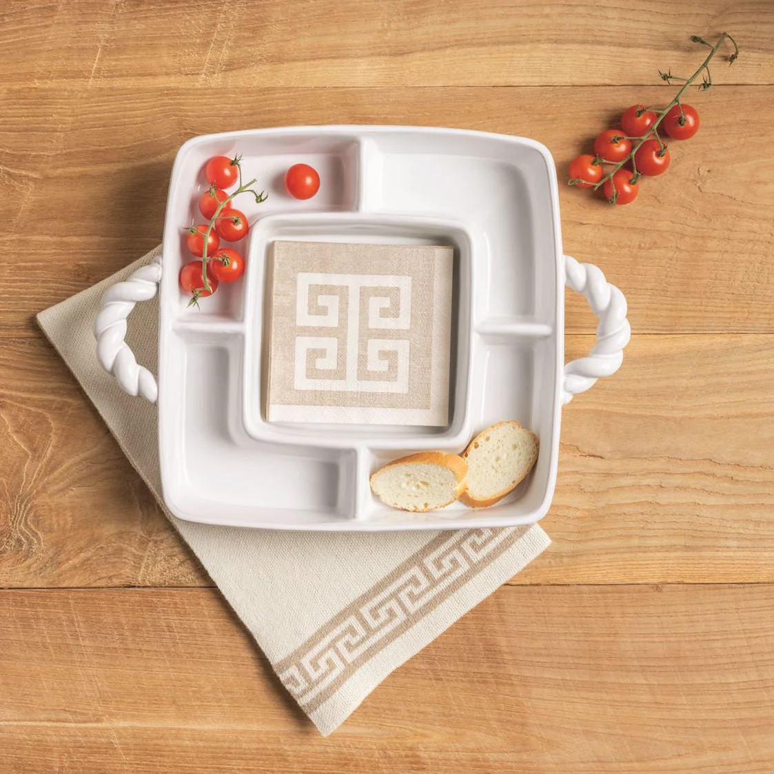 Mud Pie - Twisted Handle Sectioned Server