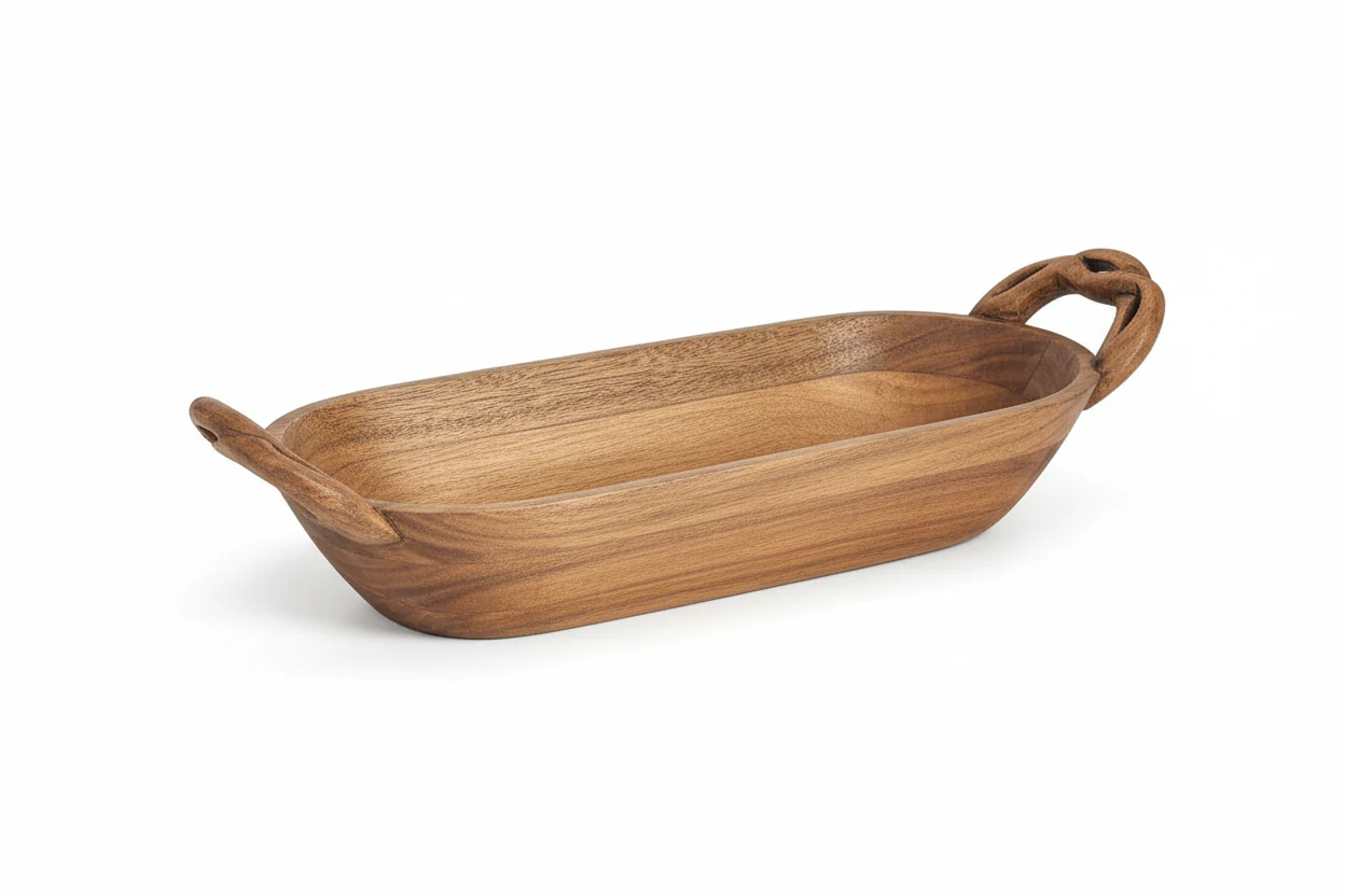 Mud Pie - Wood Twist Dough Bowl - Image 2