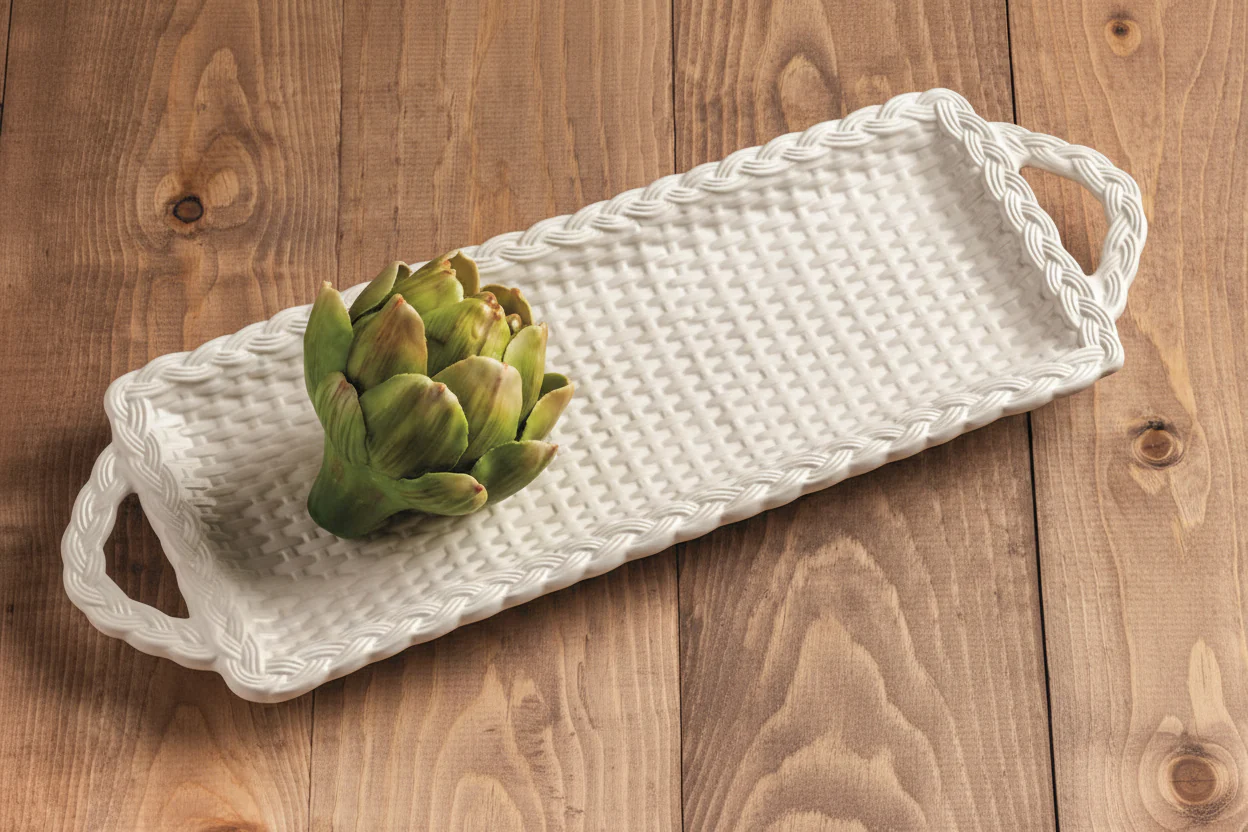 Mud Pie - Woven Ceramic Tray - Image 3