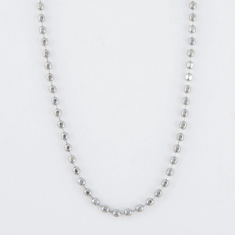 Narelle - Waterproof Ball Chain Necklace, Silver
