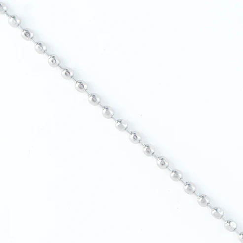 Narelle - Waterproof Ball Chain Necklace, Silver - Image 3