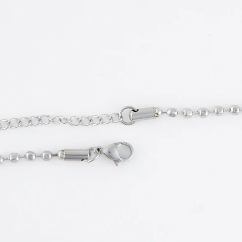 Narelle - Waterproof Ball Chain Necklace, Silver - Image 4