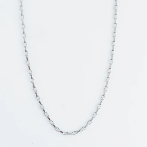 Narelle - Waterproof Box Chain Necklace, Silver