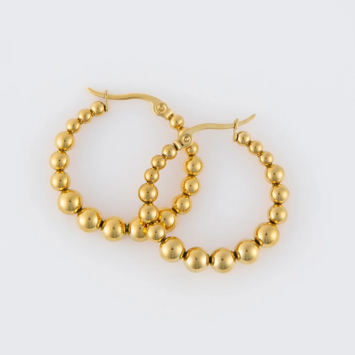 Narelle - Waterproof Bubble Hoop Earrings, Gold