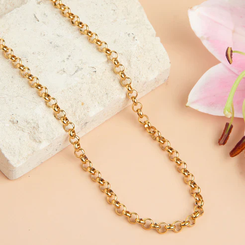 Narelle - Waterproof Cable Chain Necklace, Gold - Image 2