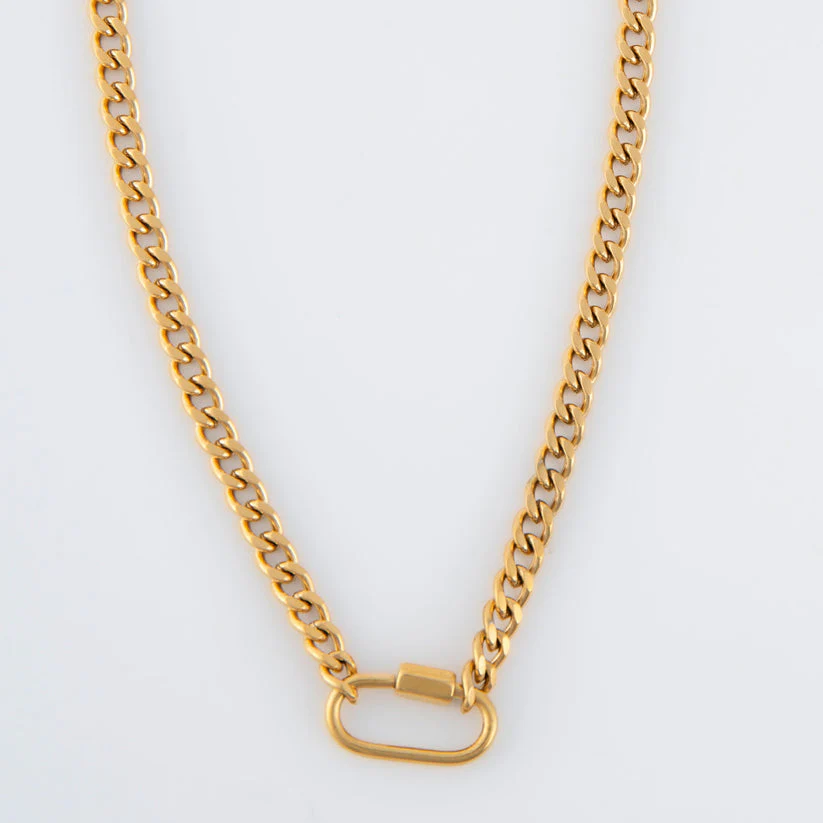 Narelle - Waterproof Carabiner Chain Necklace, Gold