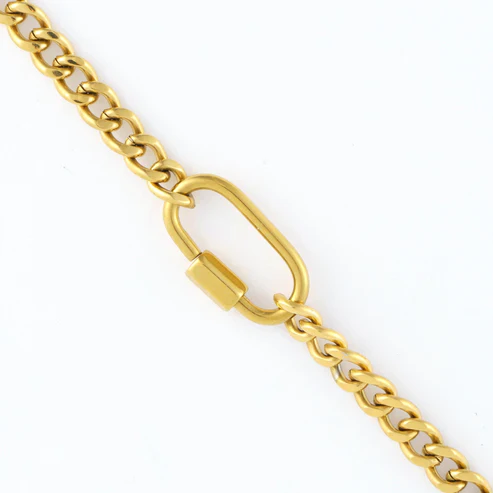 Narelle - Waterproof Carabiner Chain Necklace, Gold - Image 3