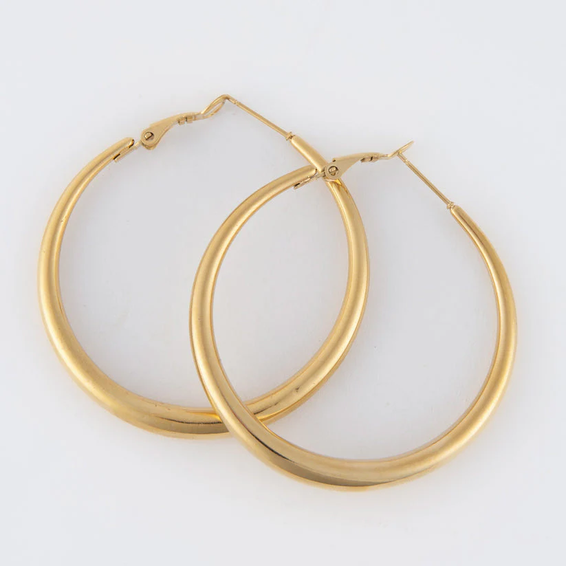 Narelle - Waterproof Chunky Hoop Earrings, Gold