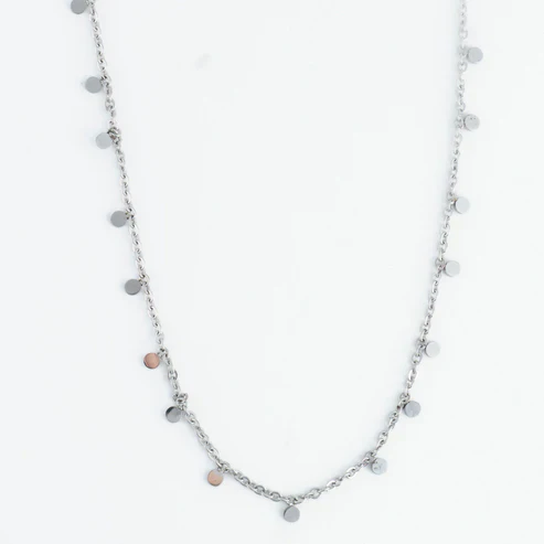 Narelle - Waterproof Disc Chain Necklace, Silver
