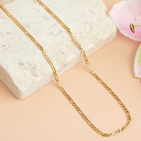 Narelle - Waterproof Figaro Chain Necklace, Gold - Image 2