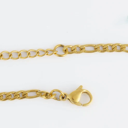 Narelle - Waterproof Figaro Chain Necklace, Gold - Image 4
